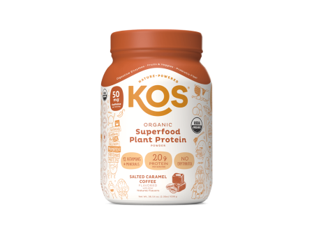 KOS Organic Plant Protein, Salted Caramel Coffee, 28 servings Online Hot Sale