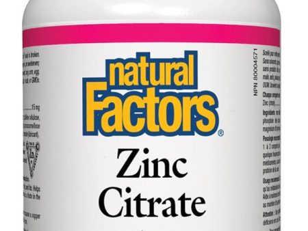 NATURAL FACTORS Zinc Citrate (15 mg - 90 caps) on Sale